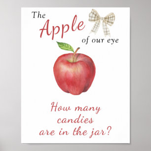 Apple baby shower - raad hoeveel snoepjes er in de poster