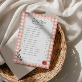 Apple Baby Shower Raad Wie Spelkaart Kaart