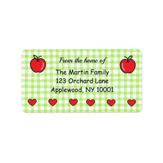 Apple Baby Shower Return Address Label (Voorkant)