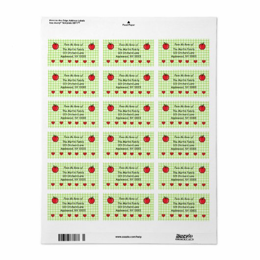 Apple Baby Shower Return Address Label (Full Sheet)