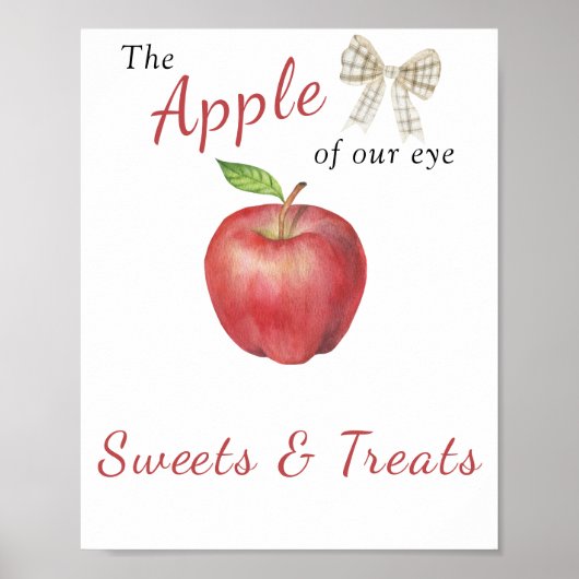 Apple baby shower - snoep en lekkernijen poster (Voorkant)