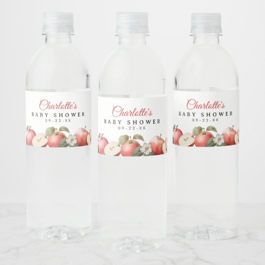 Apple-Baby shower Waterfles Etiket (Flessen)