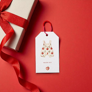 Apple Baby shower Waterverf Romper Bedankt Labels Cadeaulabel