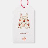Apple Baby shower Waterverf Romper Bedankt Labels Cadeaulabel (Voorkant)