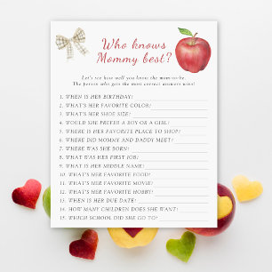 Apple baby shower Wie kent mama het beste spel