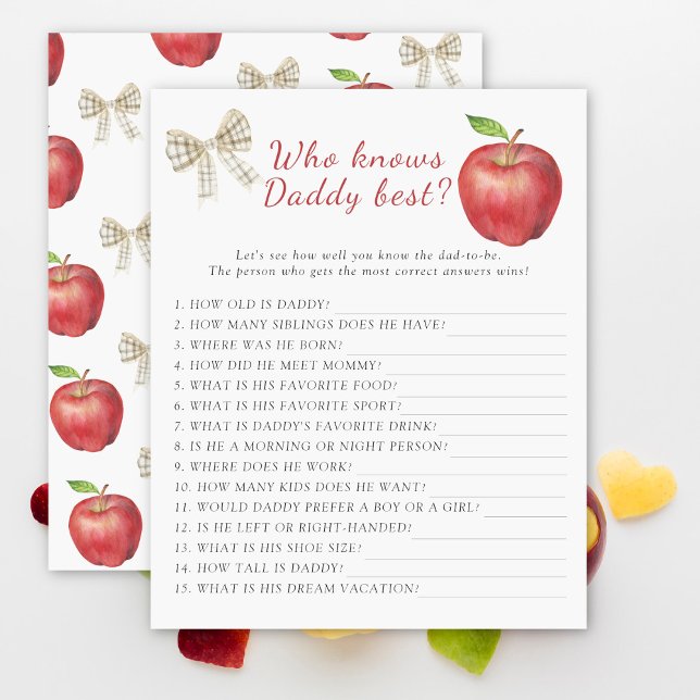 Apple baby shower Wie kent papa beste spel (Creator heeft geüpload)