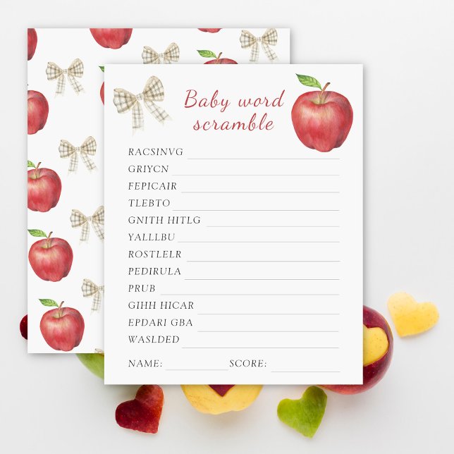 Apple baby shower Word scramble baby shower spel (Creator heeft geüpload)