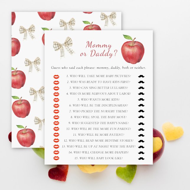 Apple babyshower Mama of papa babyshower spel (Creator heeft geüpload)