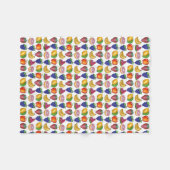 Apple Banana Lemon Limoen Grapes Berry Fruit Salad Fleece Deken (Voorkant (Horizontaal))