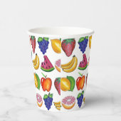 Apple Banana Lemon Limoen Grapes Berry Fruit Salad Papieren Bekers (Rechts)