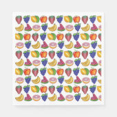Apple Banana Lemon Limoen Grapes Berry Fruit Salad Servet (Voorkant)