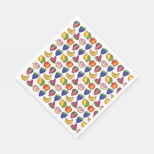 Apple Banana Lemon Limoen Grapes Berry Fruit Salad Servet (Hoek)