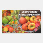 Apple Basket Autumn Greetings Rechthoekige Sticker (Voorkant)