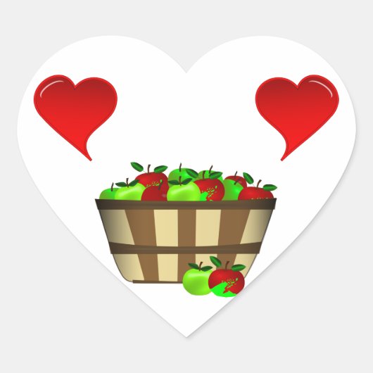 Apple Basket Love Hart Sticker (Voorkant)