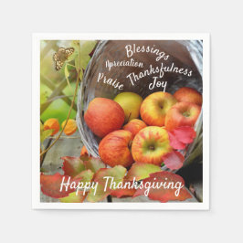 Apple Basket Phoogtes en Thanksgiving Servet