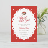 Apple Basket Red Polka Dot baby shower uitnodiging (Staand voorkant)