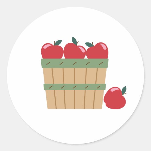 Apple Basket Ronde Sticker (Voorkant)