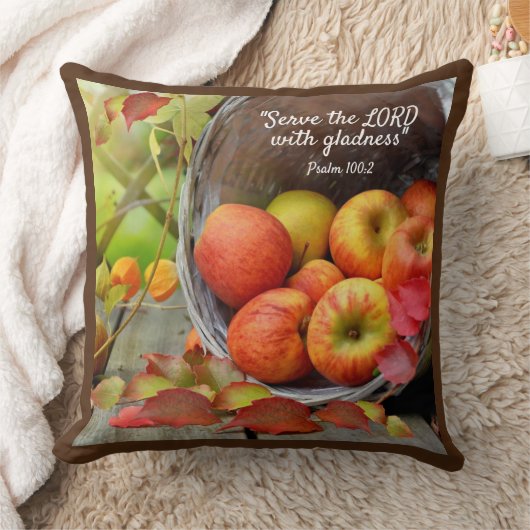Apple Basket Serveer met Gladness, Christelijk Kussen (Deken)
