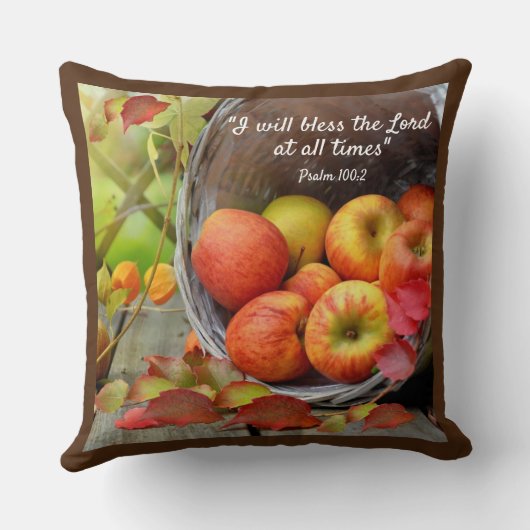 Apple Basket Serveer met Gladness, Christelijk Kussen (Achterkant)