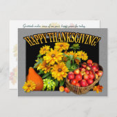 Apple Basket ~ Thanksgiving Card Feestdagenkaart (Voorkant / Achterkant)