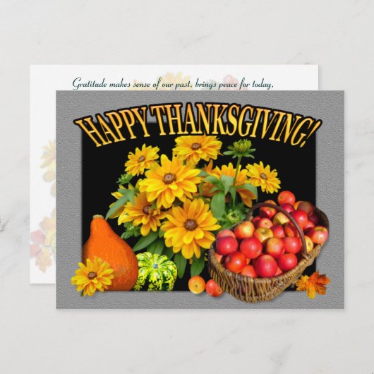 Apple Basket ~ Thanksgiving Card Feestdagenkaart (Voorkant / Achterkant)