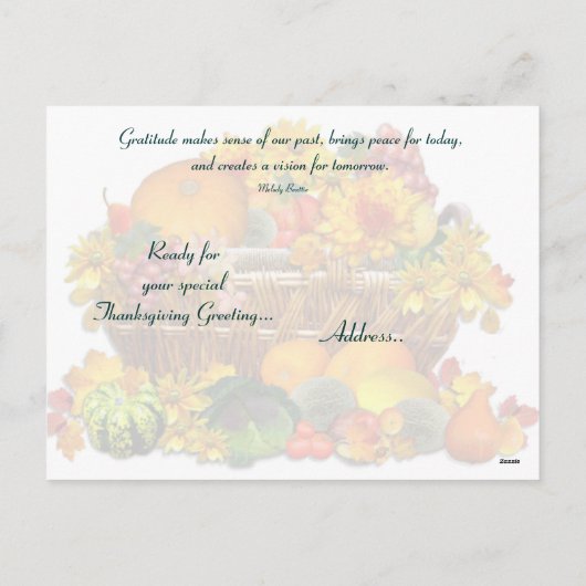 Apple Basket ~ Thanksgiving Card Feestdagenkaart (Achterkant)