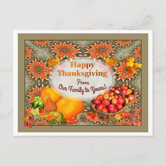 Apple Basket Thanksgiving Holiday Briefkaart (Voorkant)