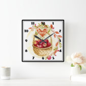 Apple Basket Vierkante Klok (Huis)