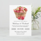 Apple Basket Wedding Invitation Kaart (Staand voorkant)