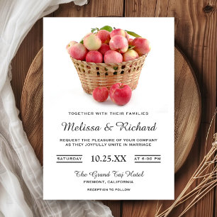 Apple Basket Wedding Invitation Kaart