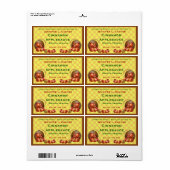 Apple Baskets op gele schaal Etiket (Full Sheet)