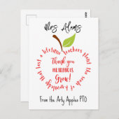 Apple bedankt dat je ons helpt om leraar te groeie briefkaart (Voorkant / Achterkant)