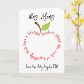 Apple bedankt dat je ons helpt om leraar te telen kaart (Gele Bloem)