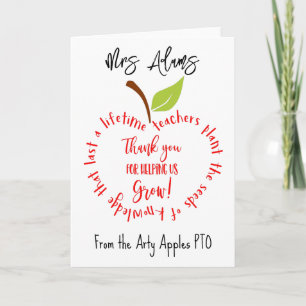 Apple bedankt dat je ons helpt om leraar te telen kaart