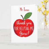 Apple bedankt dat je ons helpt om leraar te telen kaart (Gele Bloem)