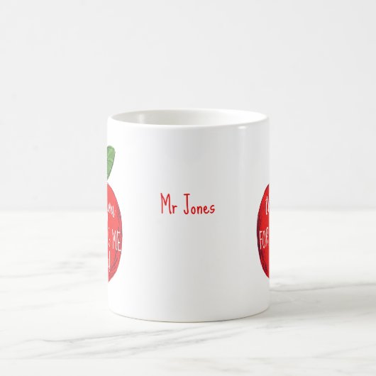 Apple bedankt dat je ons helpt om leraar te telen koffiemok (Center)