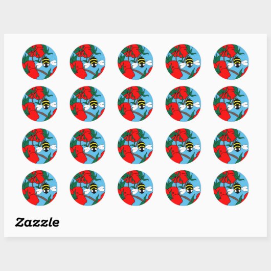 Apple Bee Ronde Sticker (Vel)