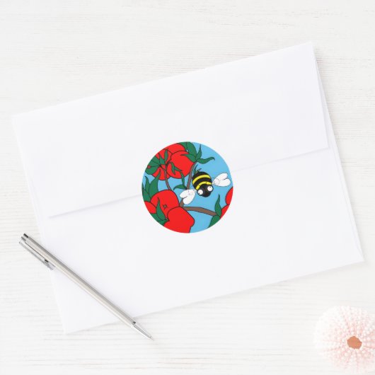 Apple Bee Ronde Sticker (Envelop)
