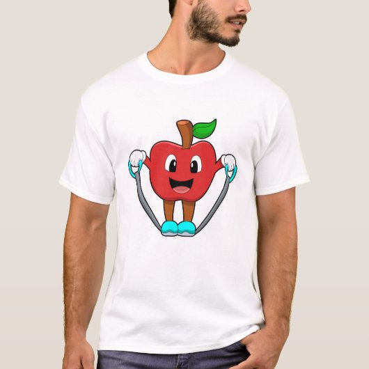 Apple bij Fitness met Rope T-shirt (Voorkant)