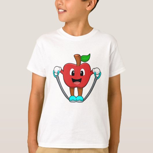 Apple bij Fitness met Rope T-shirt (Voorkant)
