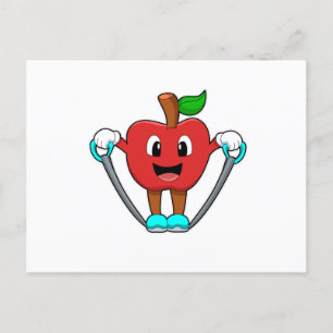 Apple bij fitness met touw briefkaart