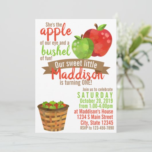 Apple Birthday Kaart (Staand voorkant)