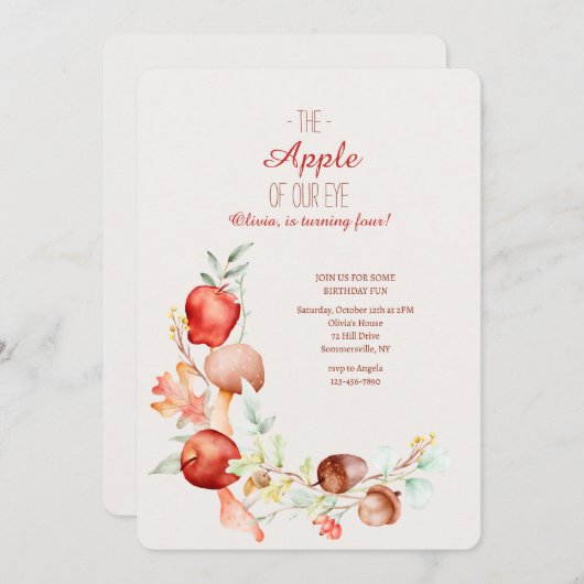 Apple Birthday Kaart (Voorkant / Achterkant)