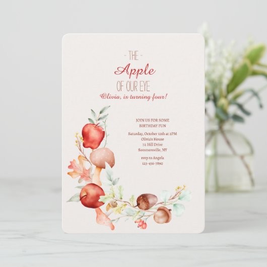 Apple Birthday Kaart (Staand voorkant)