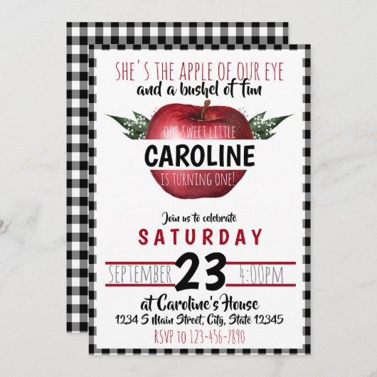 Apple Birthday Kaart (Voorkant / Achterkant)