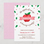 Apple Birthday Party Invitation "Apple of our eye" Kaart (Voorkant / Achterkant)