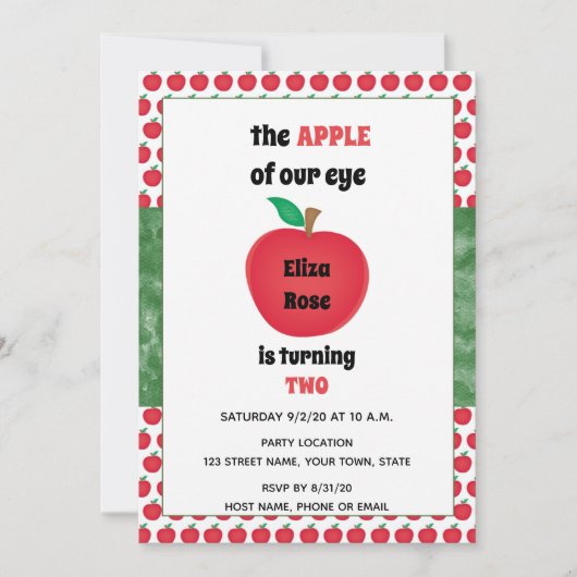 Apple Birthday Uitnodiging (Voorkant)
