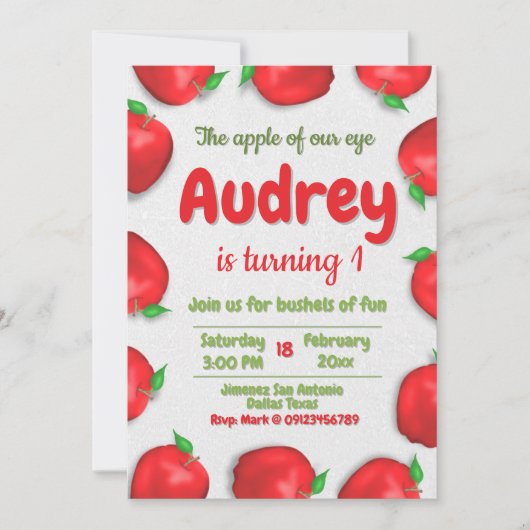 Apple Birthday Uitnodiging (Voorkant)