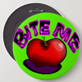 Apple BITE ME Nostalgische Retro 90s Speld Ronde Button 6,0 Cm (Voorkant /achterkant)