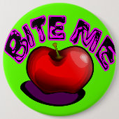 Apple BITE ME Nostalgische Retro 90s Speld Ronde Button 6,0 Cm (Voorkant)